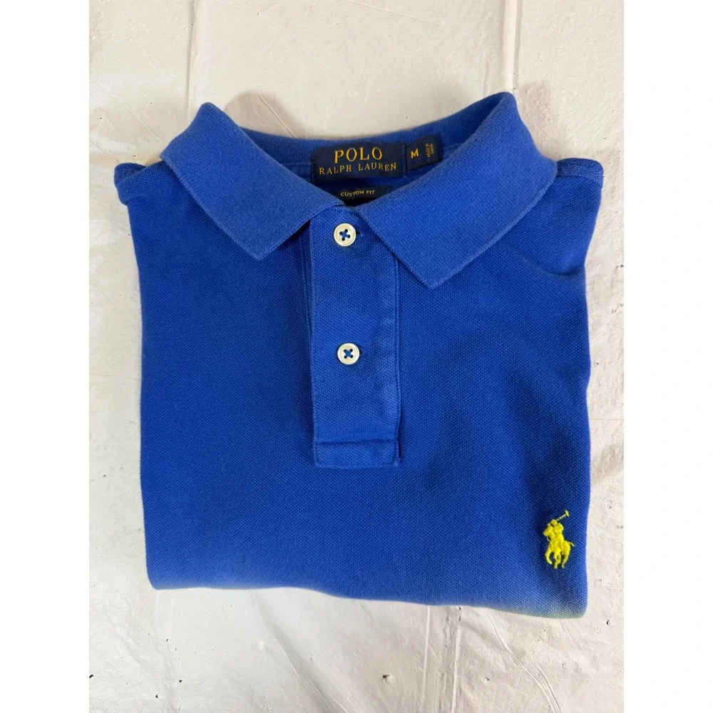 Polo Ralph Lauren Mens Custom Fit Ombre Polo Shirt Blue Green Pink Size M